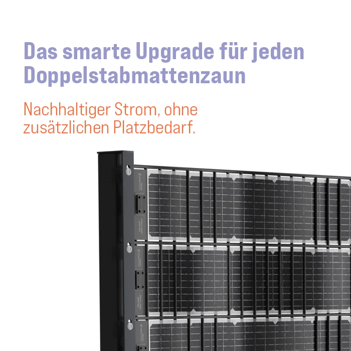 SunBooster Vertical - Photovoltaik-Integration für Doppelstabmattenzäune