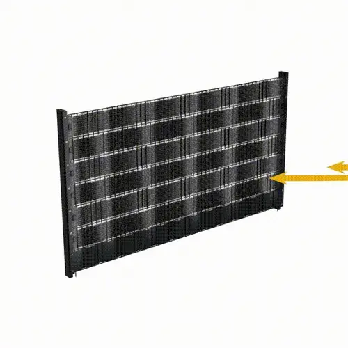 SunBooster PV-Streifen am Doppelstabzaun - Detailansicht